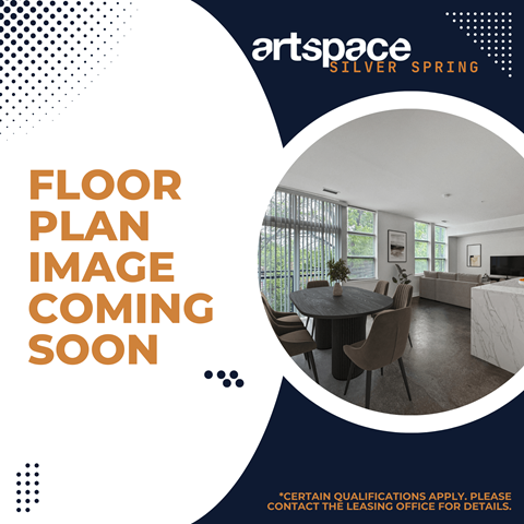 Floor plan for 1 bed, 1 bath, 809 sqft